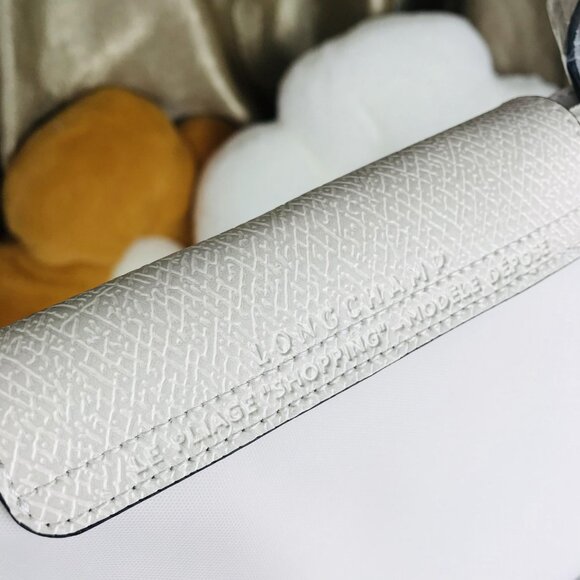 NWT Longchamp Le Pliage Original Large Shoulder Nylon Bag Tote IN OFF WHITE - Picture 4 of 14